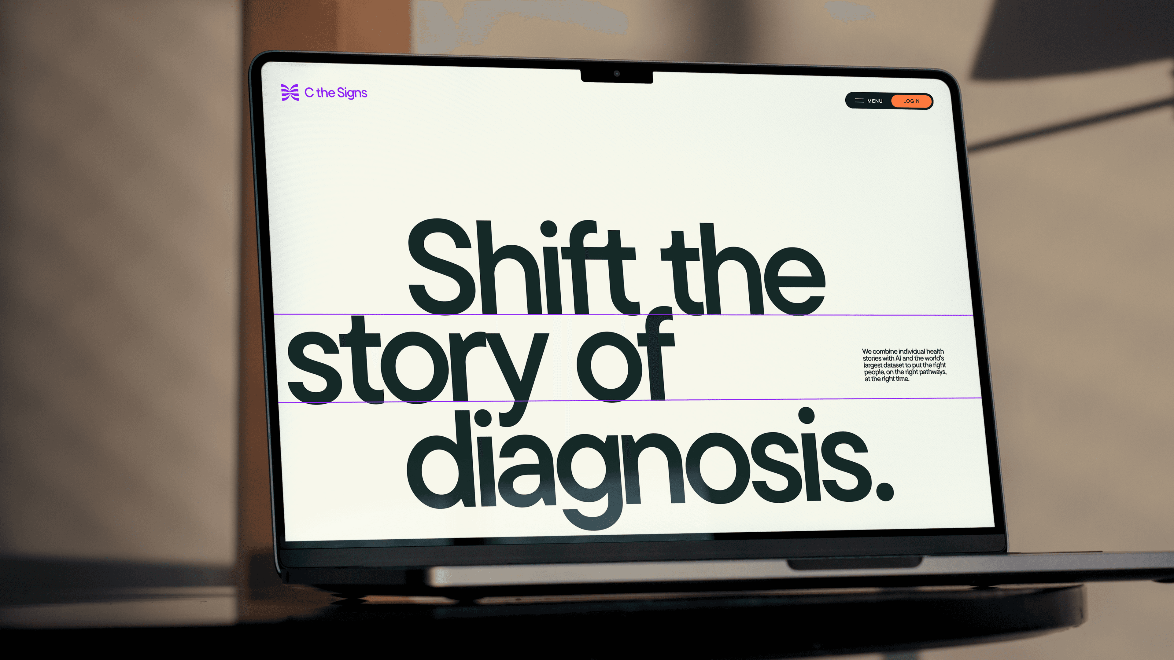 C the Signs, website visual on macbook