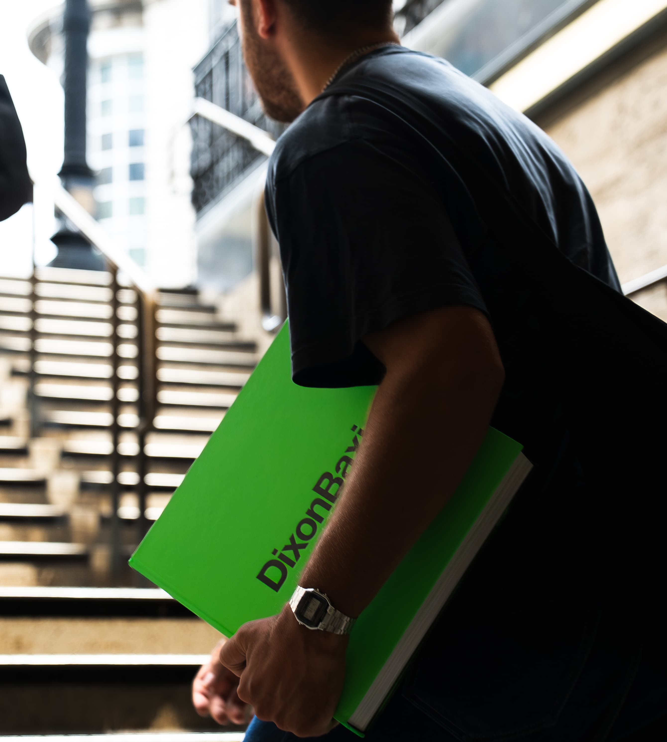 troy with remix book on stairs