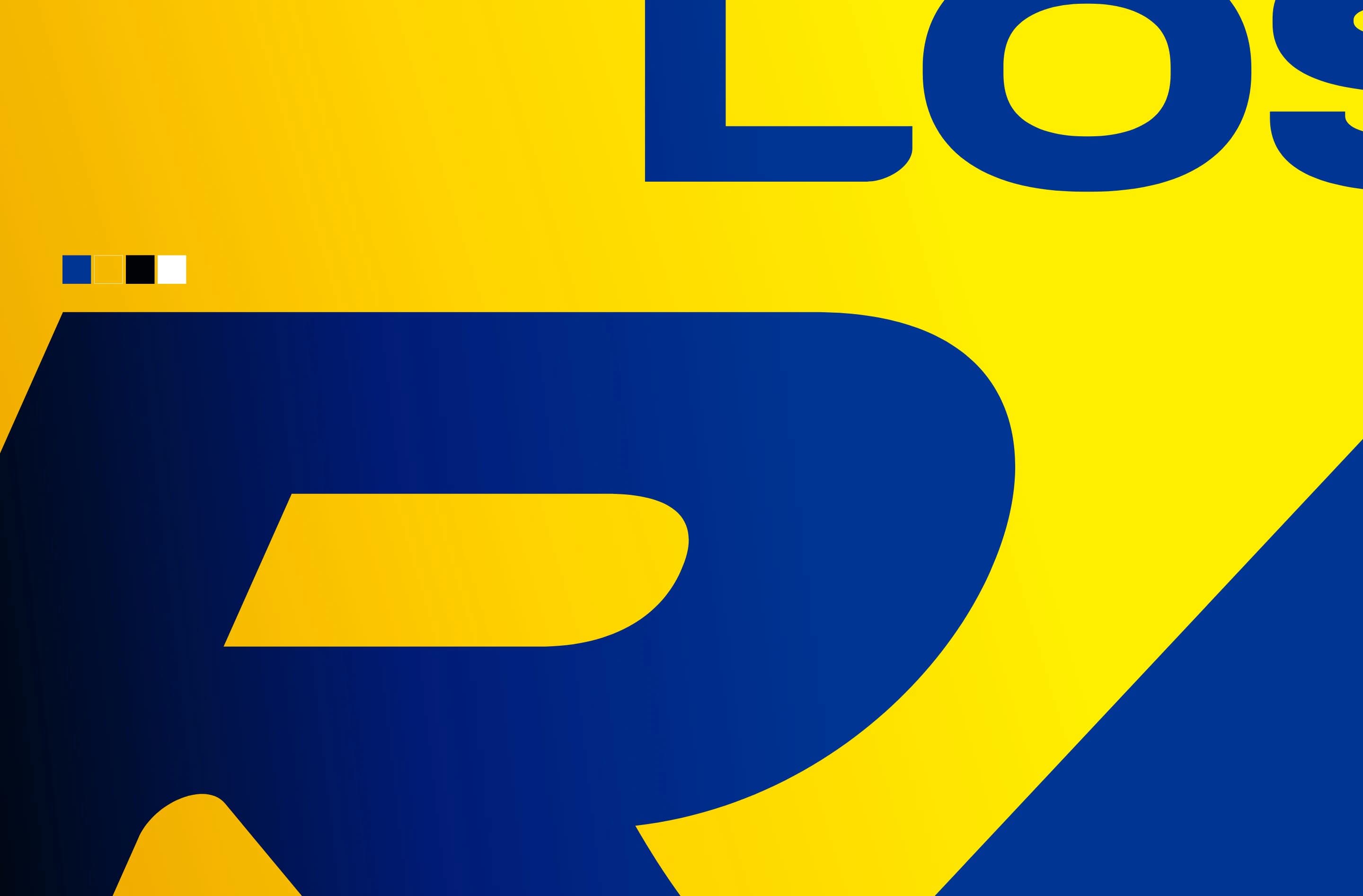 LA Rams colour palette over the brand gradient