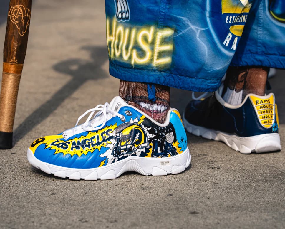 Custom Rams sneakers and Whose House denim