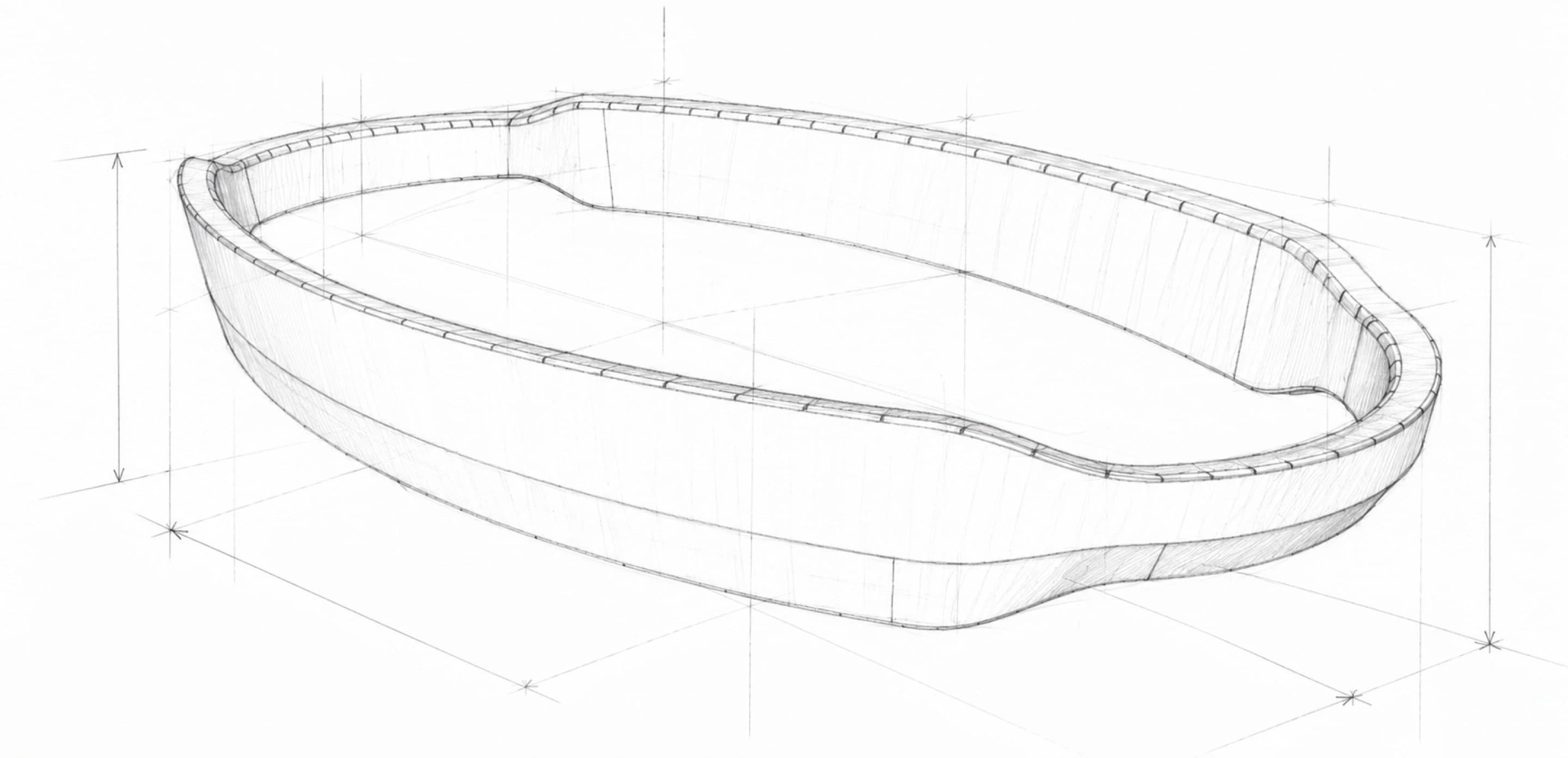 Pencil sketch of the SoFi Stadium Infinity Screen