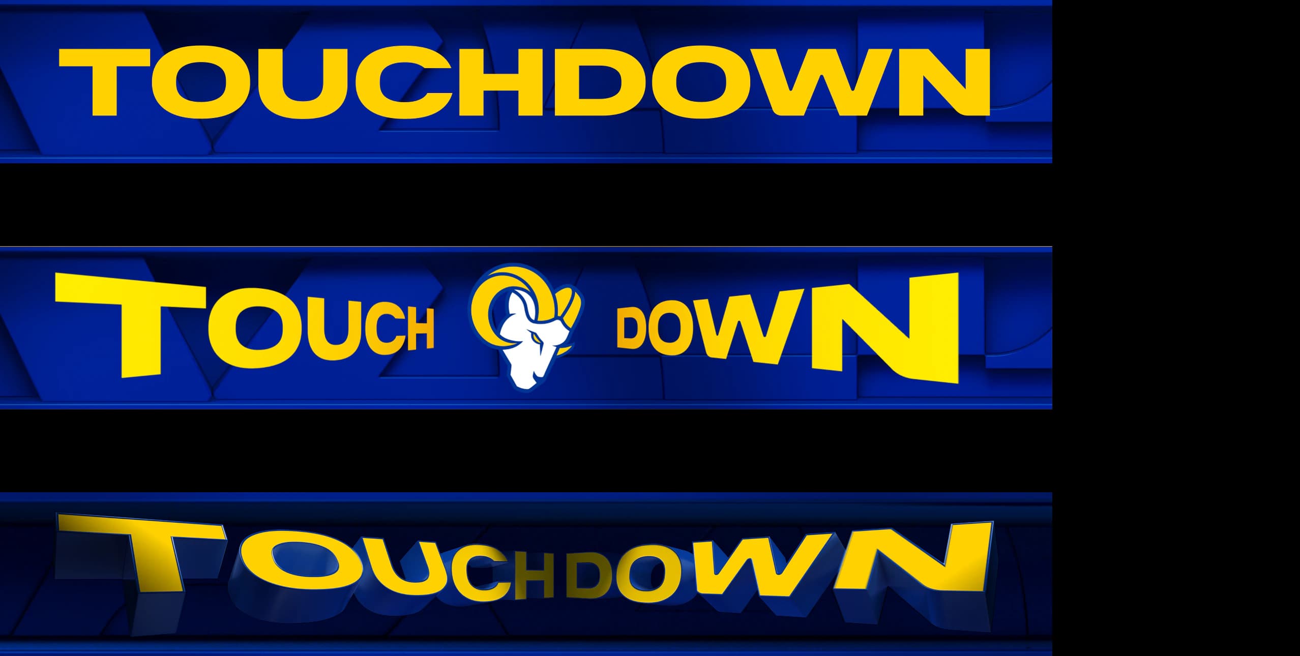 Touchdown graphic in three levels: 2D, 2.5D and 3D