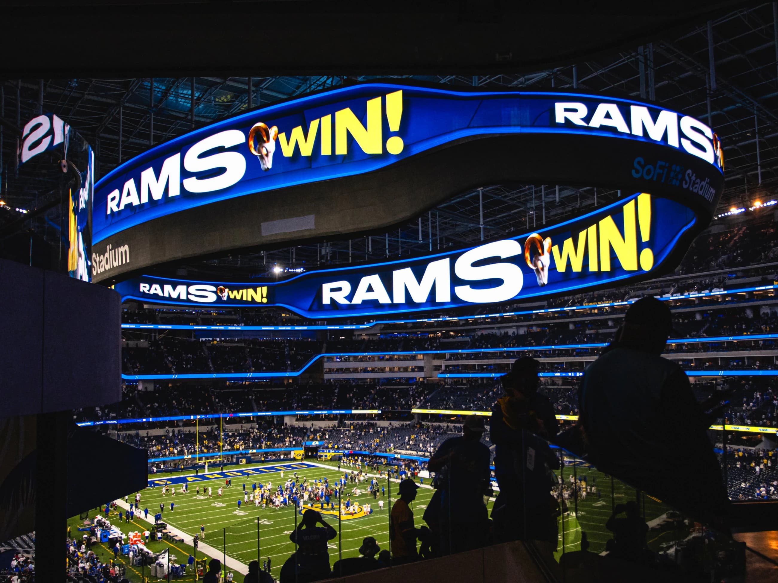 Rams Win on the Infinity Screen as fans celebrate