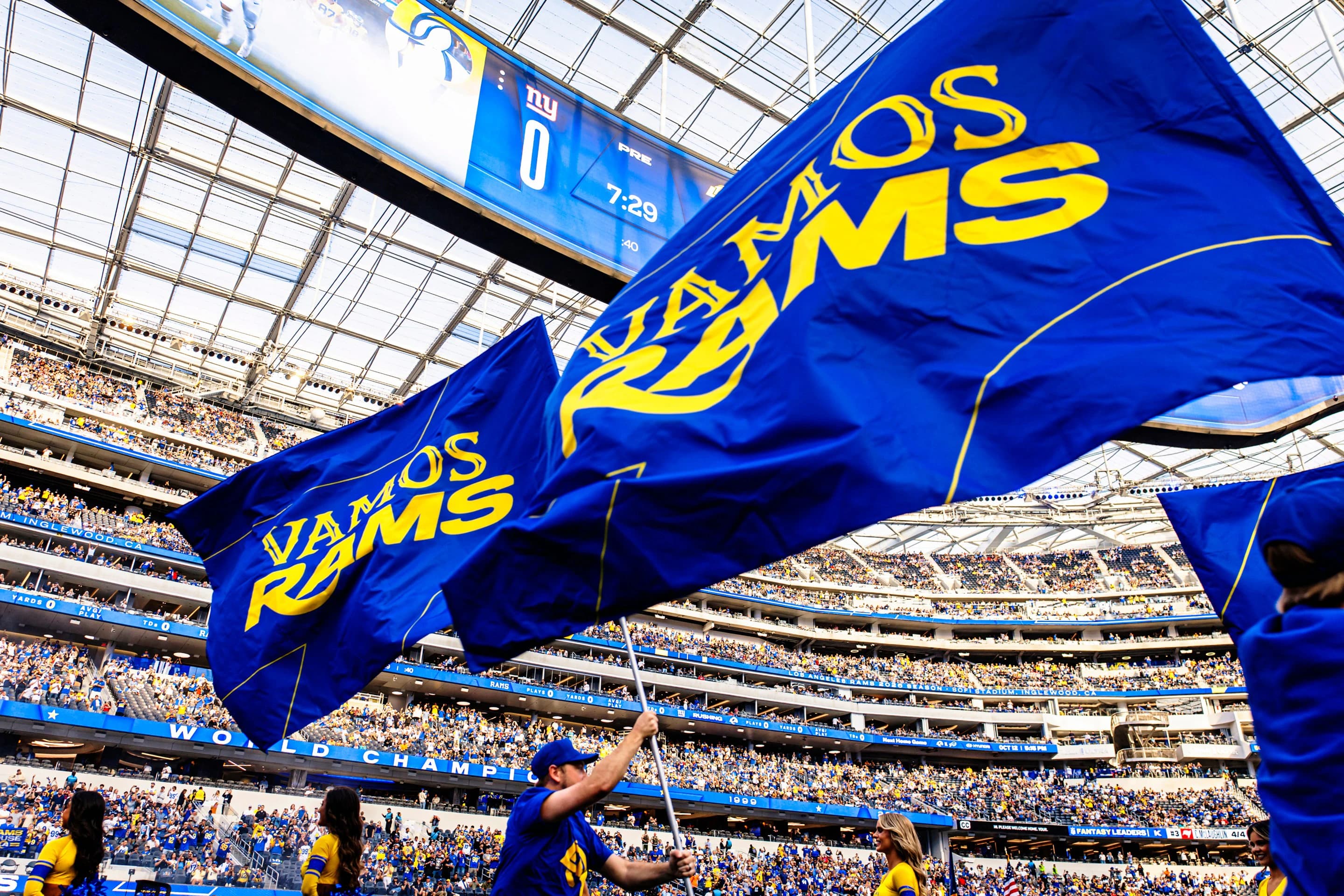 Vamos Rams flags waved in the stands