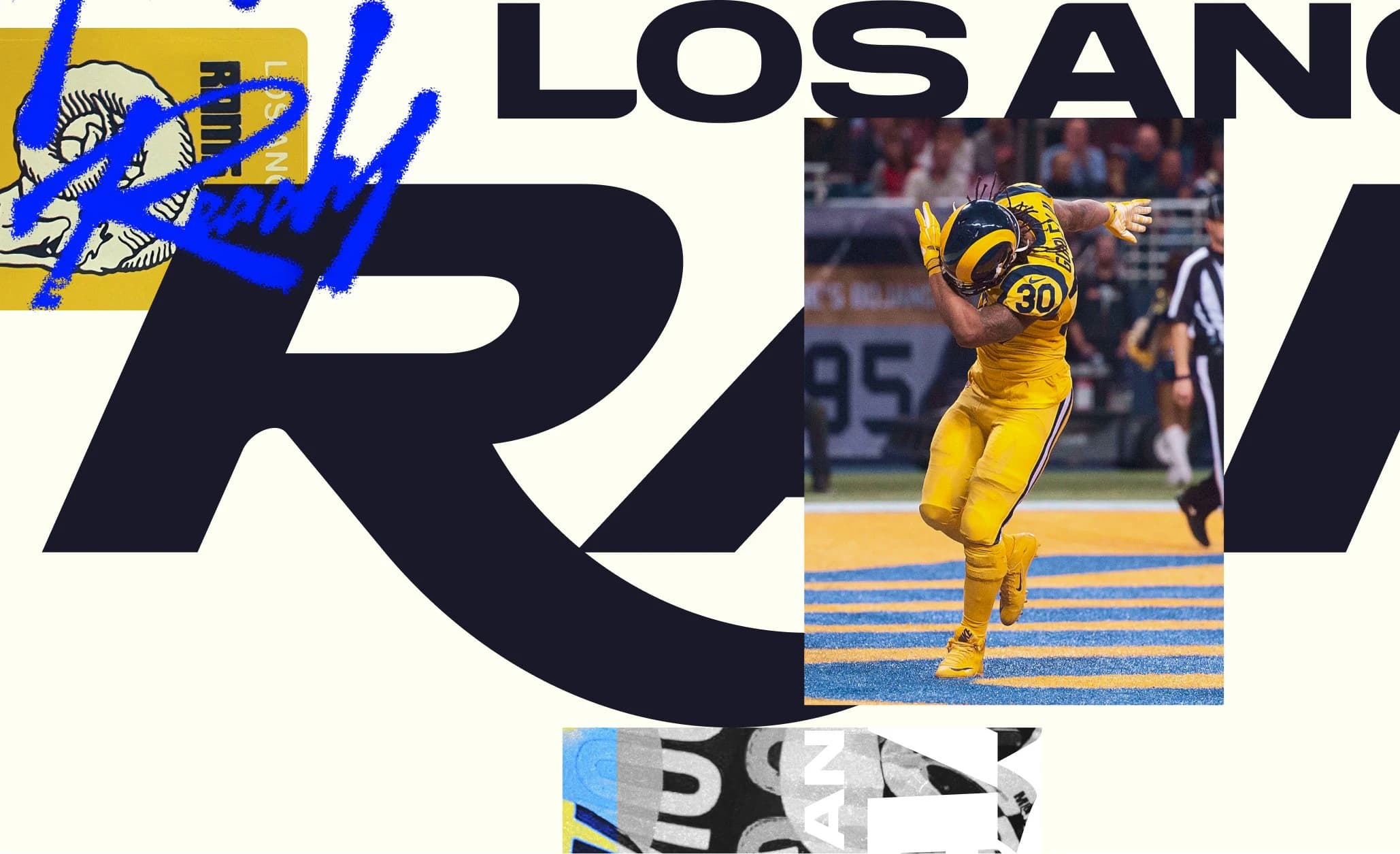 LA Rams wordmark and logo process artwork
