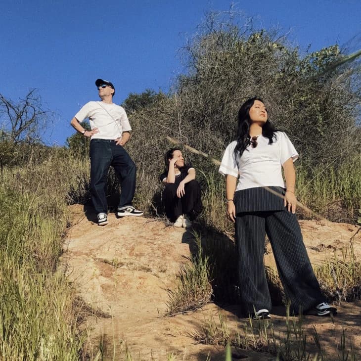 Team walking in the Los Angeles hills