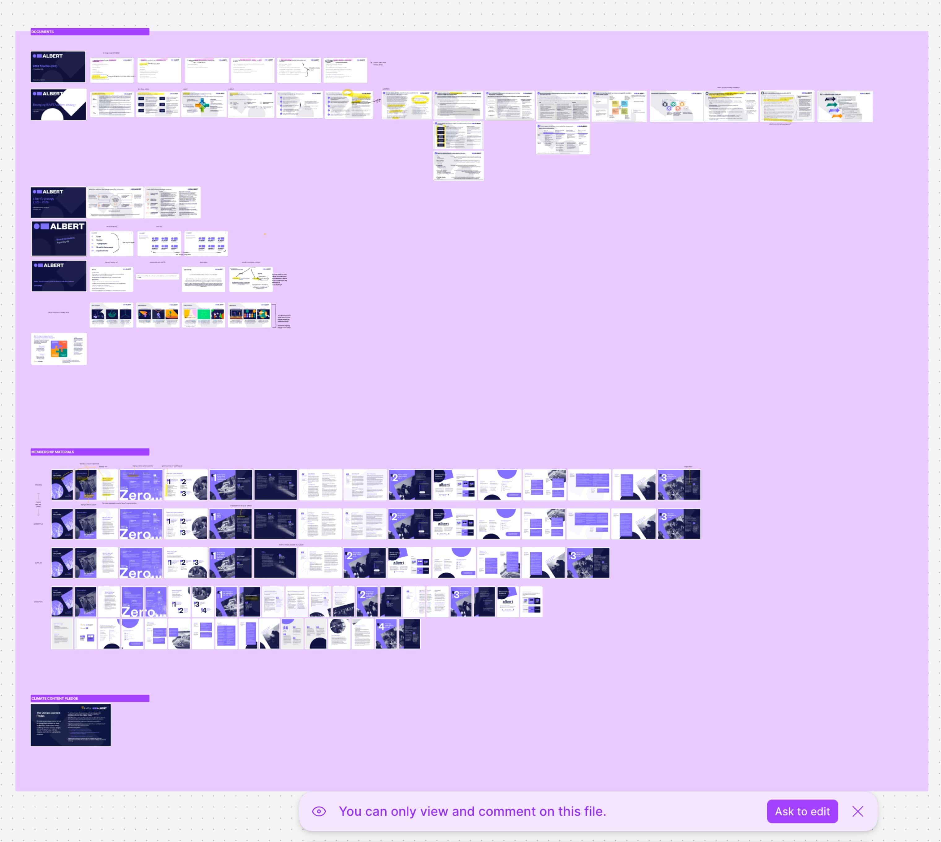 Board of document and slide thumbnails