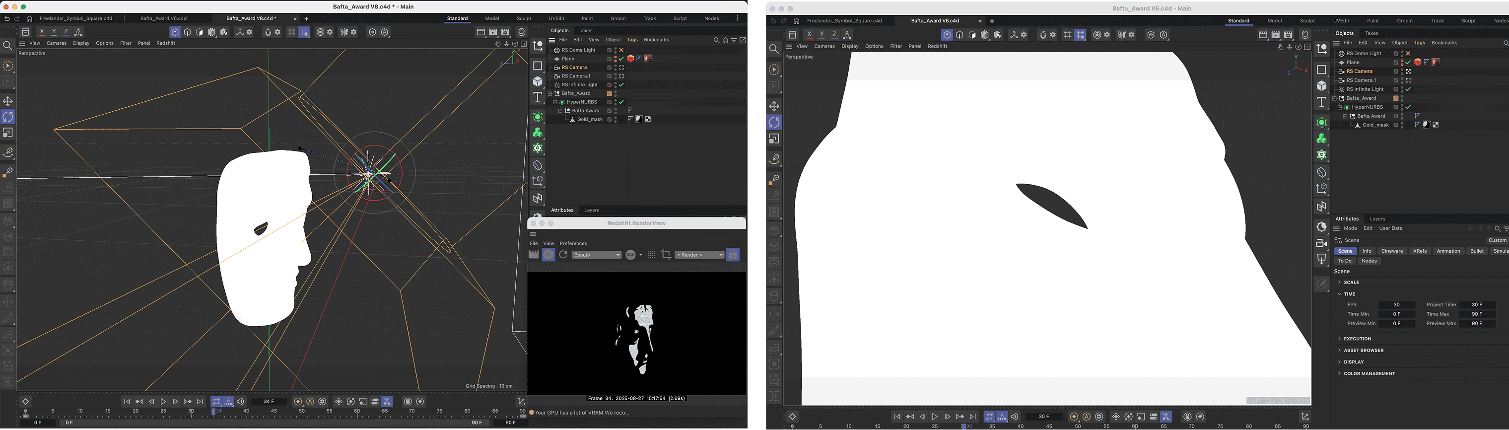 Two app screenshots side by side