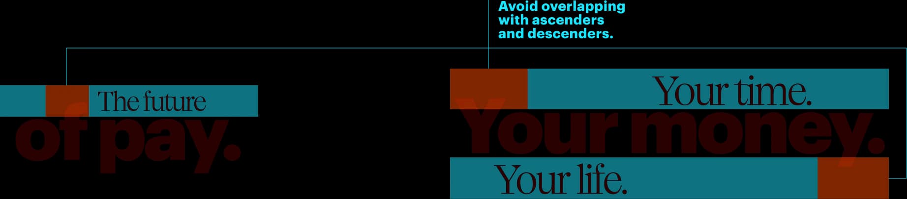A headline construction diagram showing highlight bands avoiding ascenders and descenders